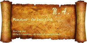 Mauter Arisztid névjegykártya